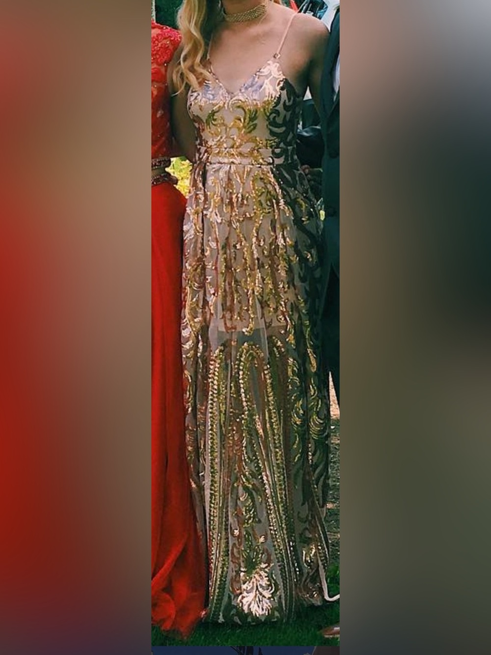 Windsor Rose Gold Sequin Maxi Dress